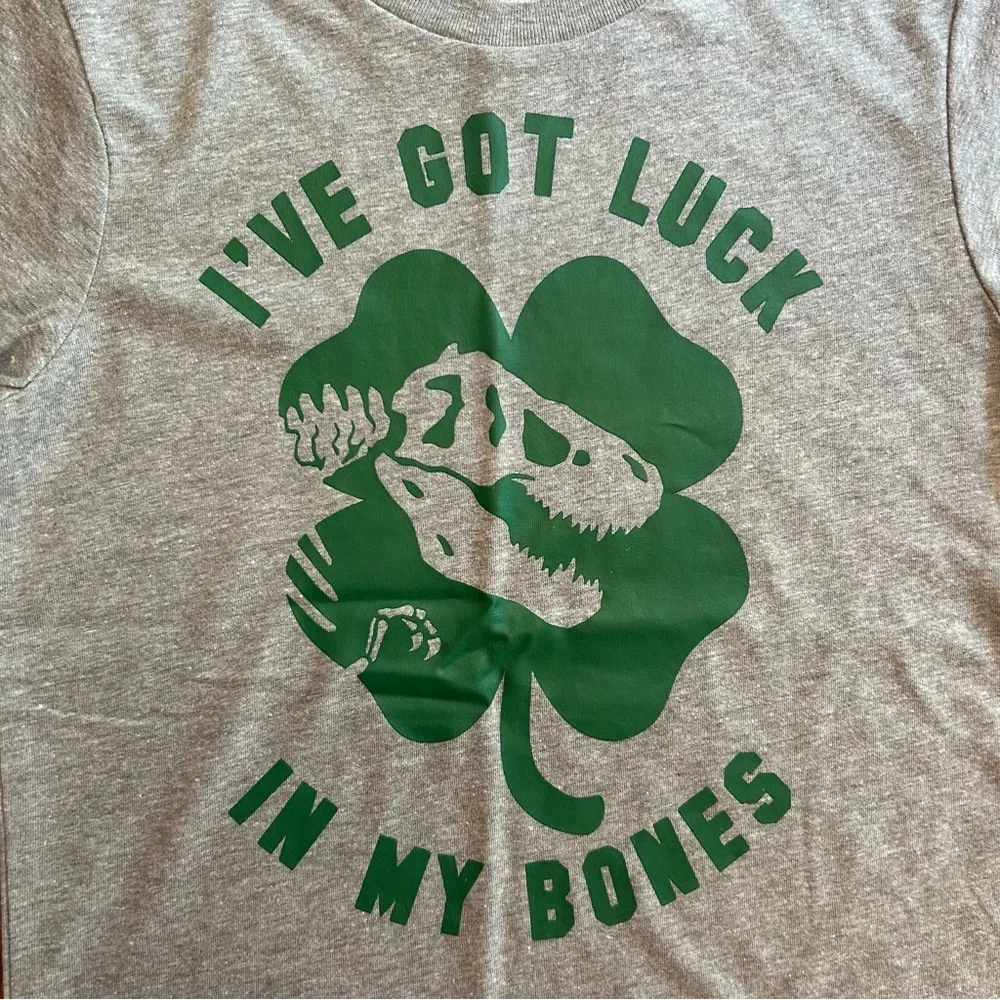 St.Patricks Day Dinosaur Shirt | I’ve Got Luck in My Bones Fossil Tee | Size 6/7